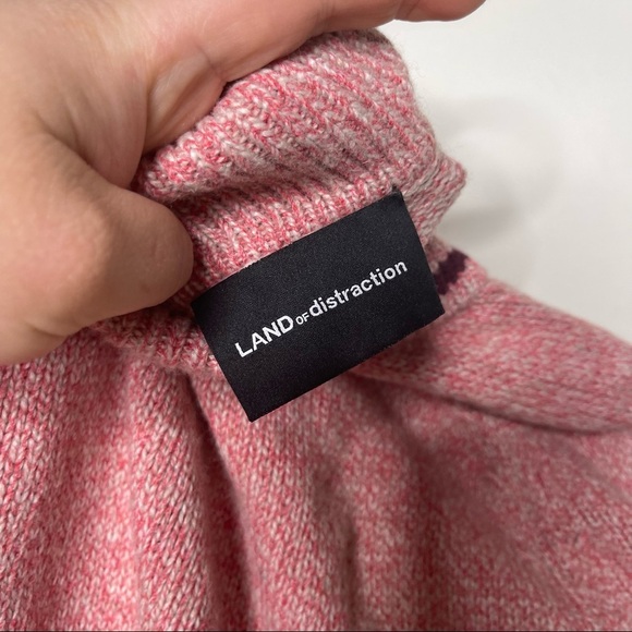 Land of Distraction Wool-Blend Short-Sleeved Polo Pink Sweater top size S - Picture 8 of 10